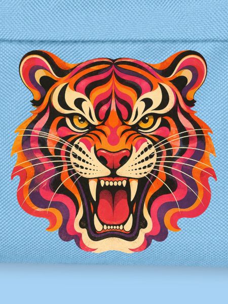 Psychedelischer Tigerkopf