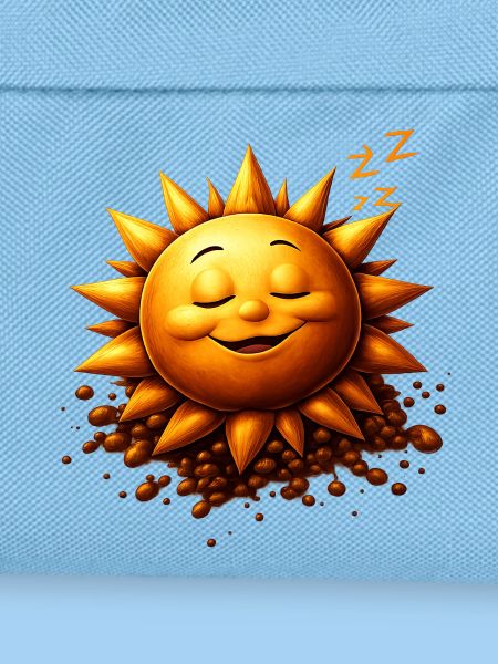 Schlafender Sonnenschein mit Bohnen
