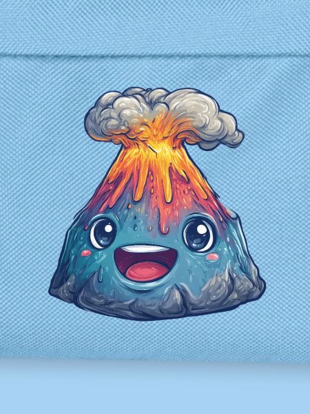 Kawaii Vulkan mit lachendem Gesicht