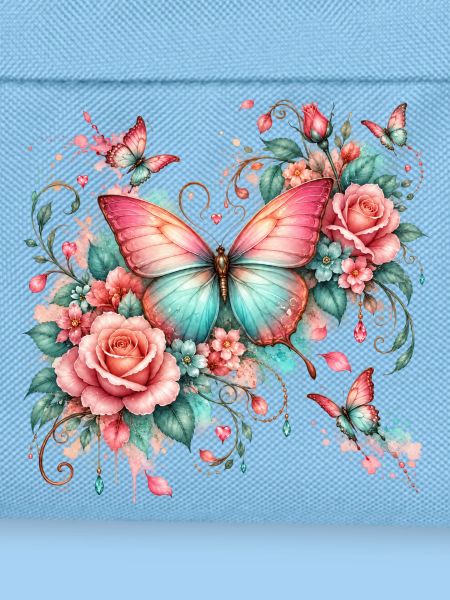 Romantischer Schmetterling mit Rosen
