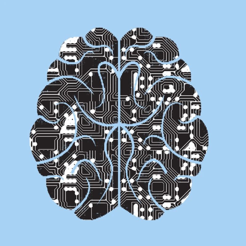 Conception de logo de cerveau ordinateur PC