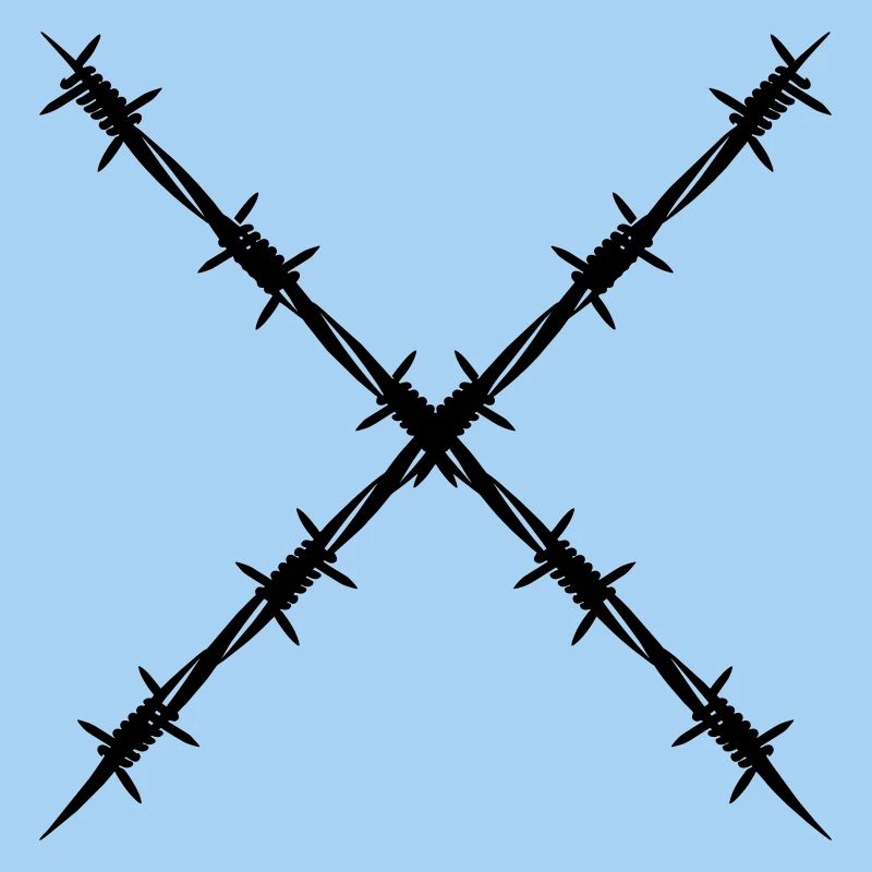 Barbed wire crossed