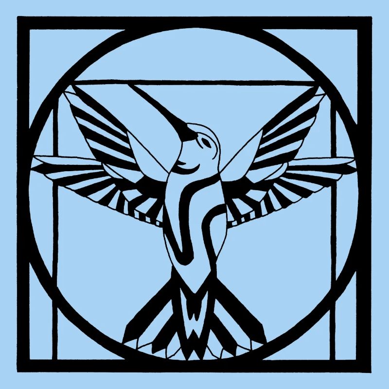 Vitruvianischer schwarzer Vogel