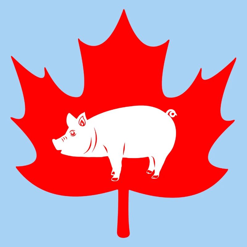 Canada maple leaf pig logo