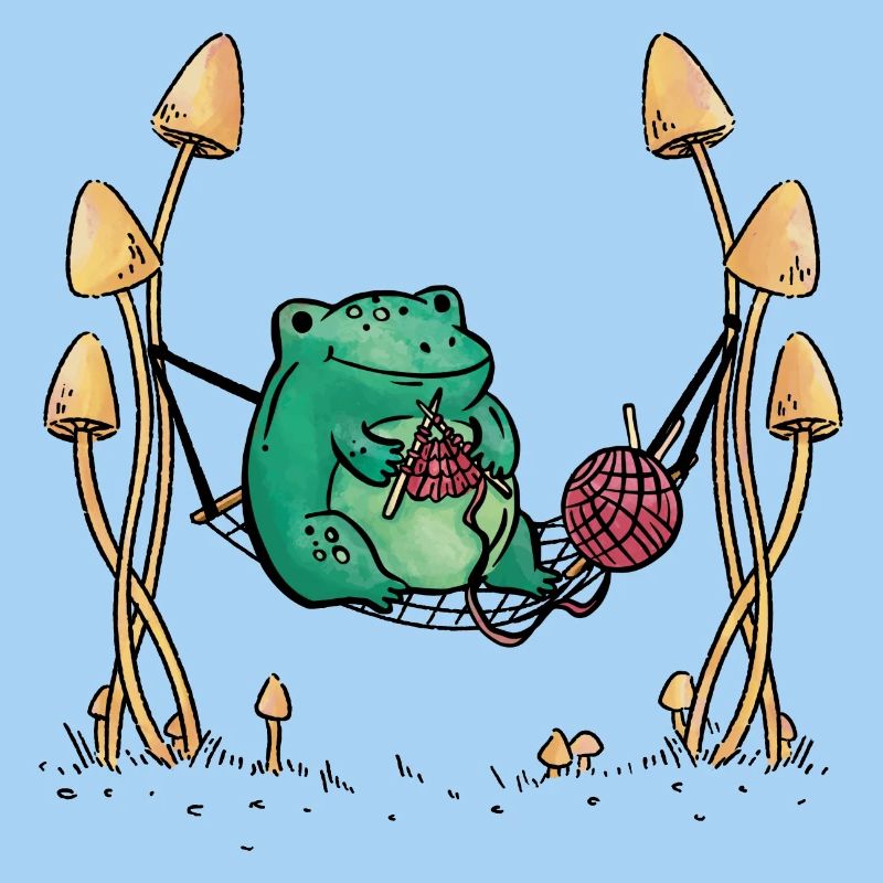 Frog Needlework Knitting Nature Hammock