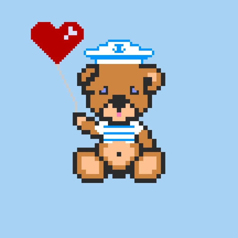 Pixel Bear Navy
