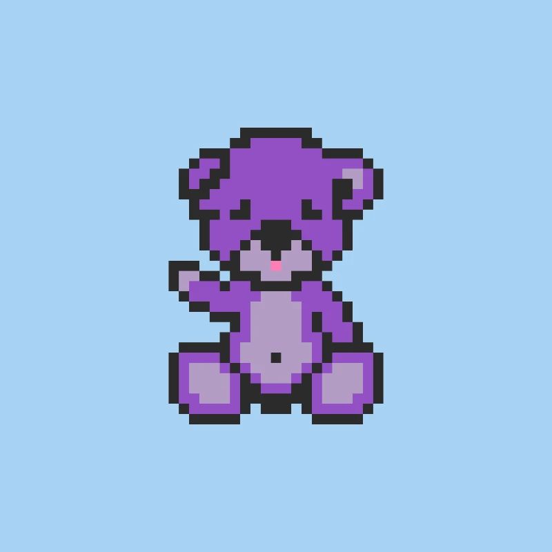 Pixelbär Lila