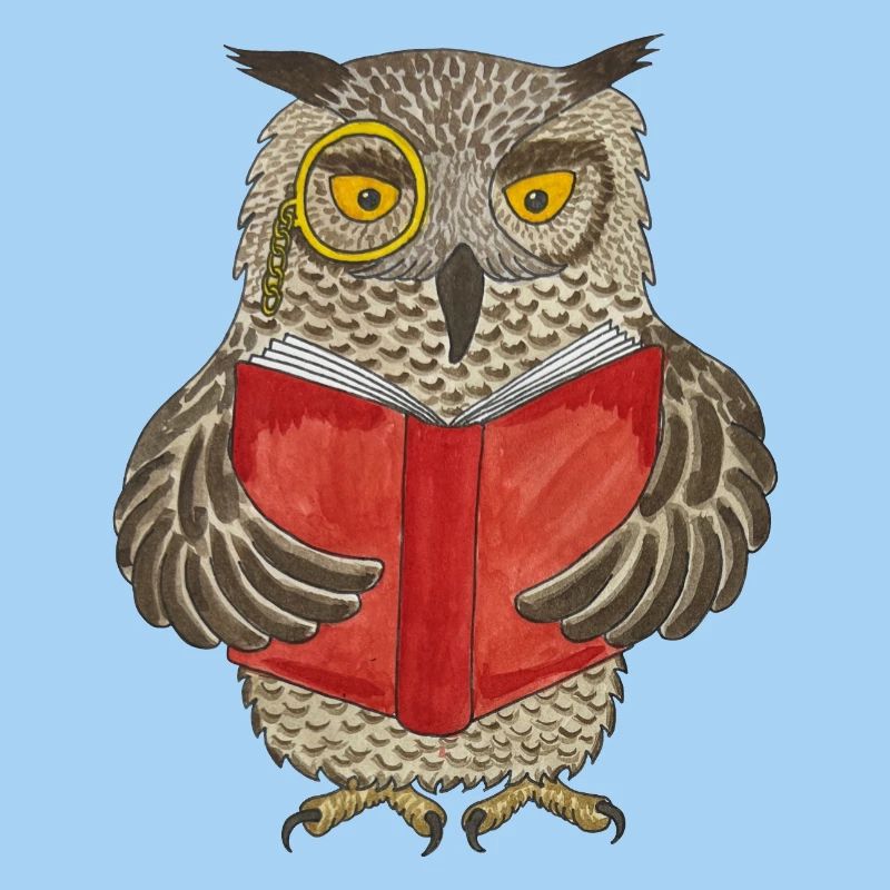 Leseeule Eule Bücherwurm lesen Buchliebe Leseratte