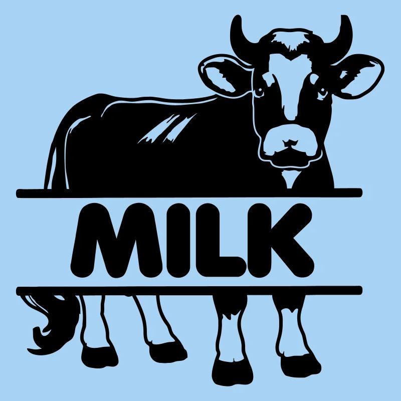 Milchkuh-Design mit 'MILK'-Stange