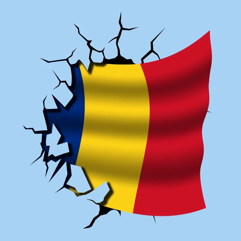 Drapeau de la Roumanie - Roumanie - Drapeau Broken Design