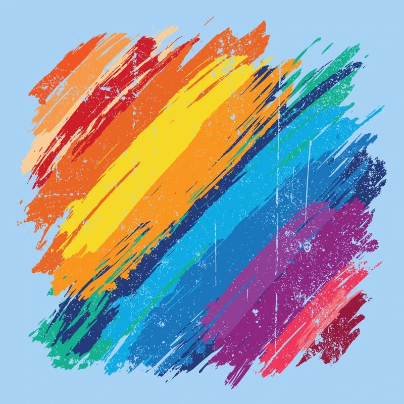 Vibrant Rainbow Brush Stroke Artwork