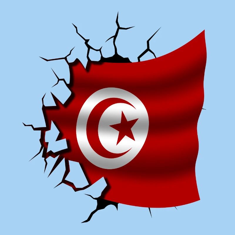 Drapeau de la Tunisie - Tunisie - Drapeau Broken Design
