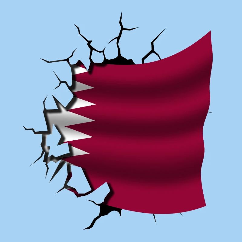 Drapeau du Qatar - Qatar - Drapeau Broken Design