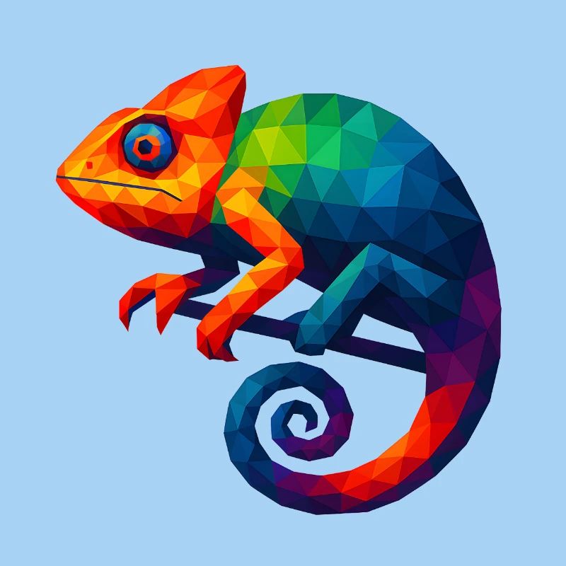 WPAP Style Animals - Chameleon