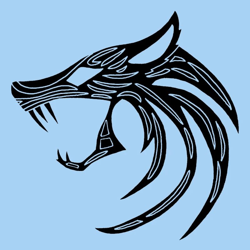 Schwarzer dämonischer Wolf