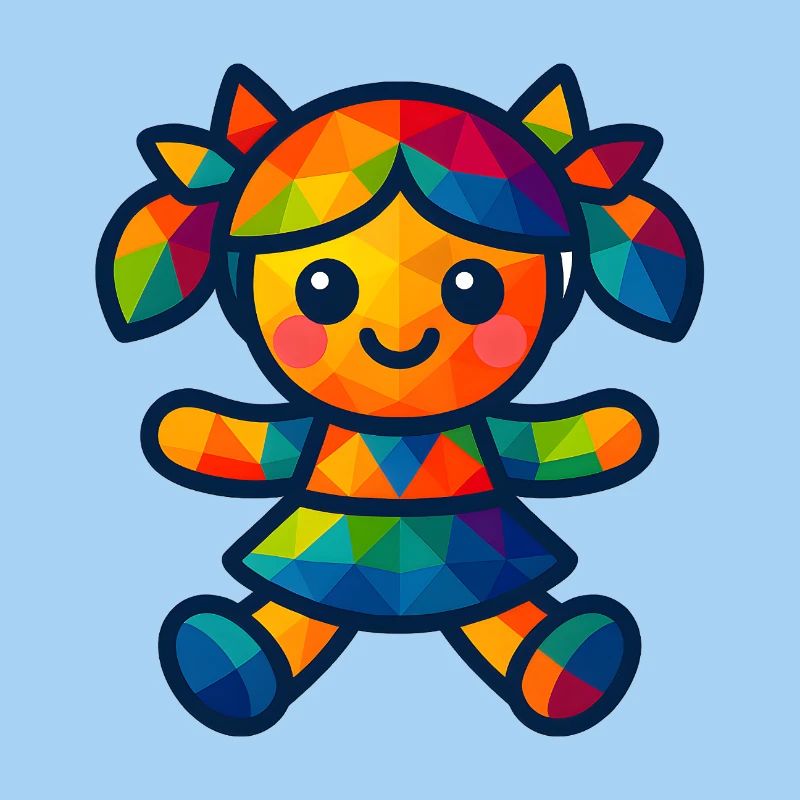 Poupée bébé de style kawaii WPAP Polygon