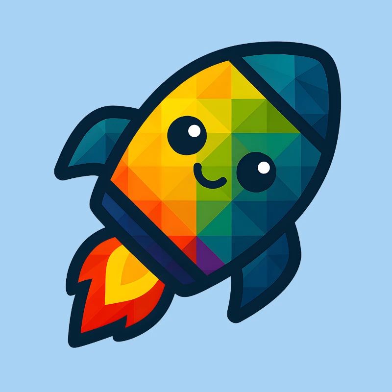 WPAP Polygon Kawaii Style Jouet pour bébé Rocket