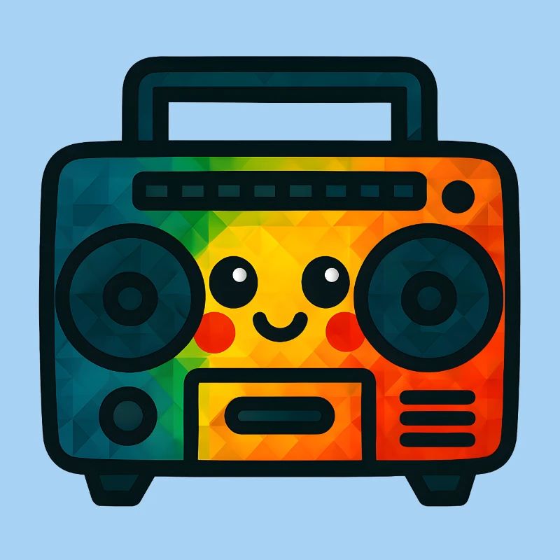 WPAP Polygon Jouet de style Kawaii Cassette Deck