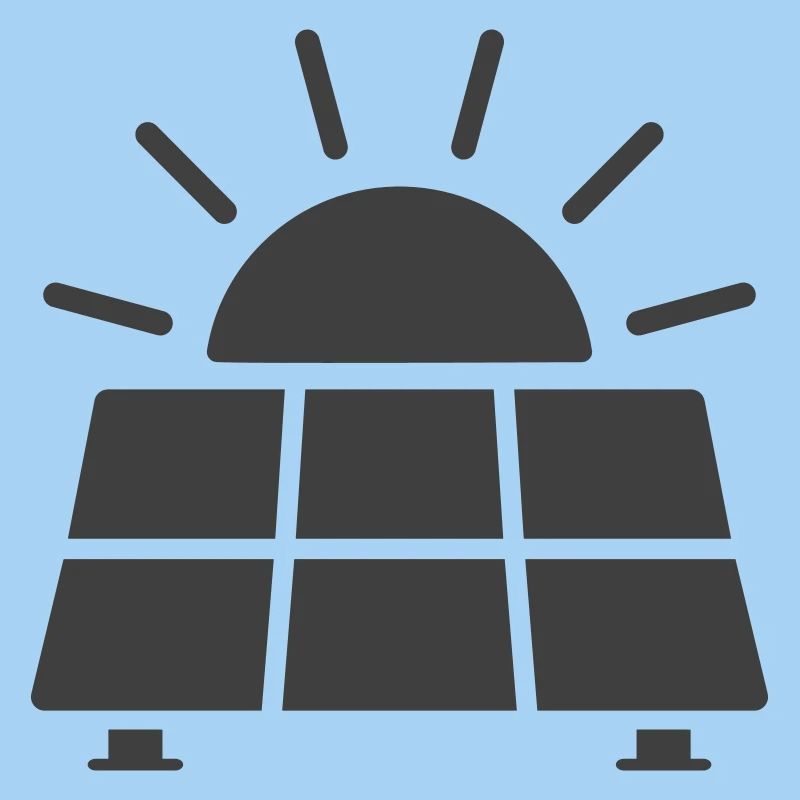 Solar Panel Energy Line Icon
