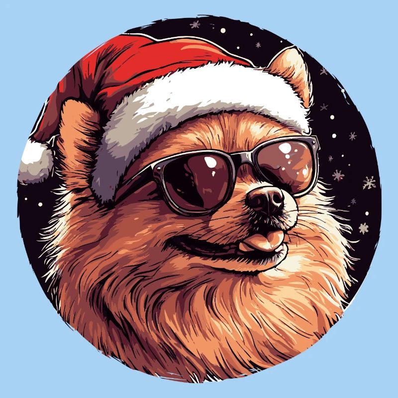 Cooler Hund mit Santa-Hut