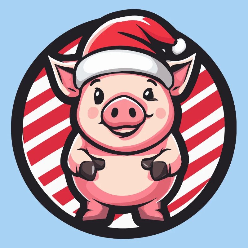 Regard de cochon Père Noël en canne d’orge