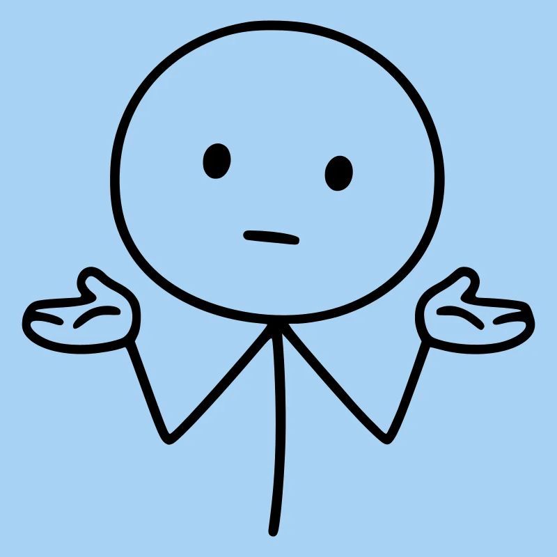 Stick figures, shrugging shoulders, shrugging shoulders