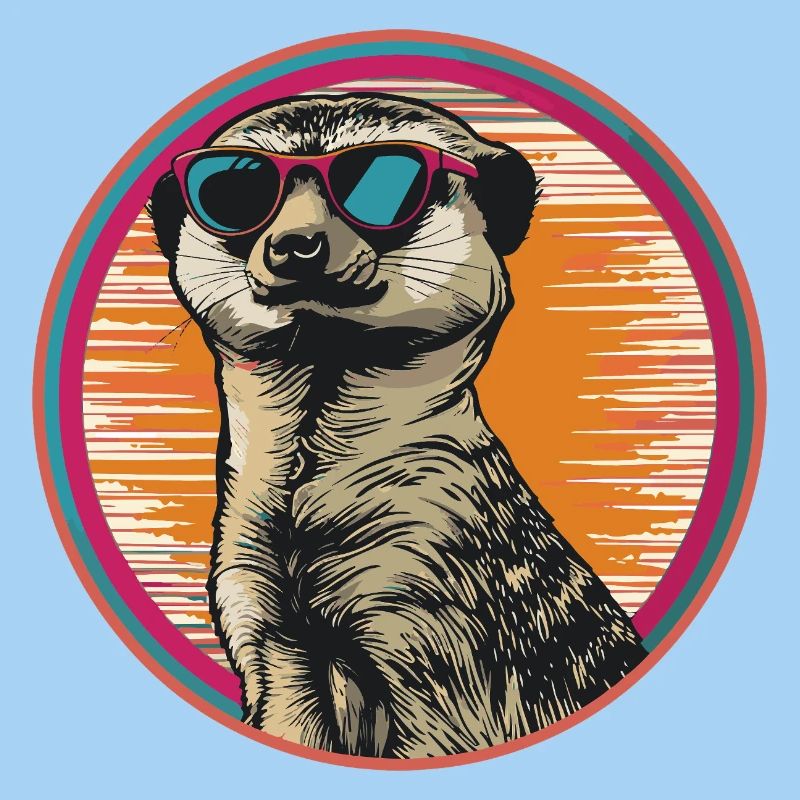 Erdmännchen mit Retro-Sonnenbrille