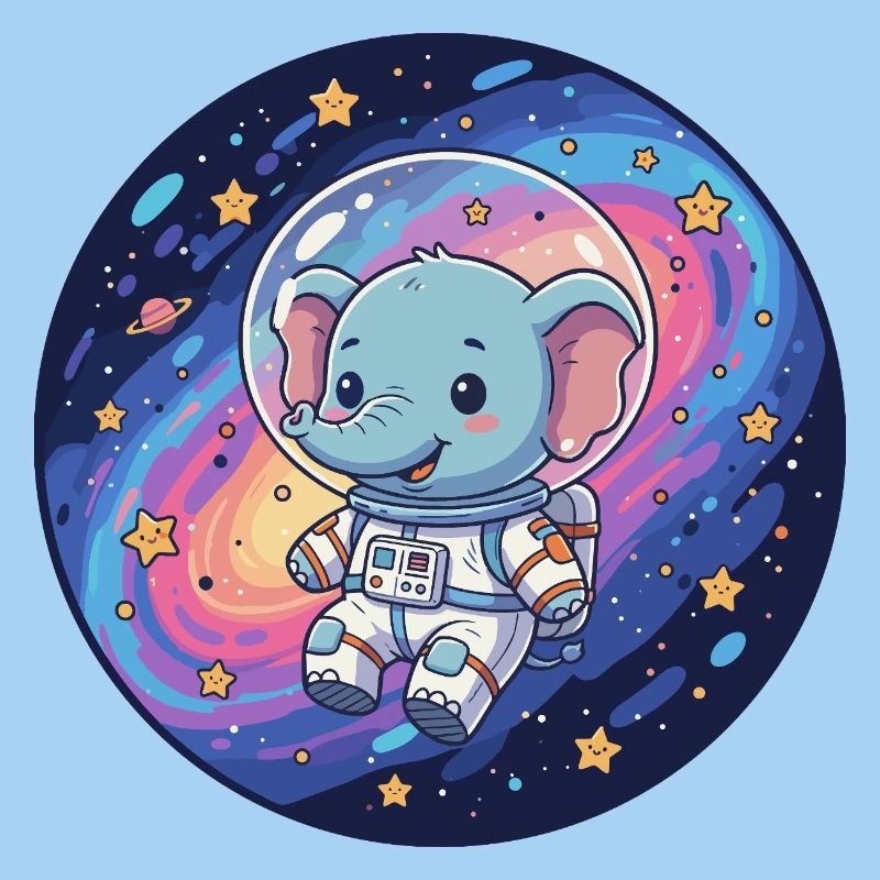 Éléphant spatial dans le casque d’astronaute