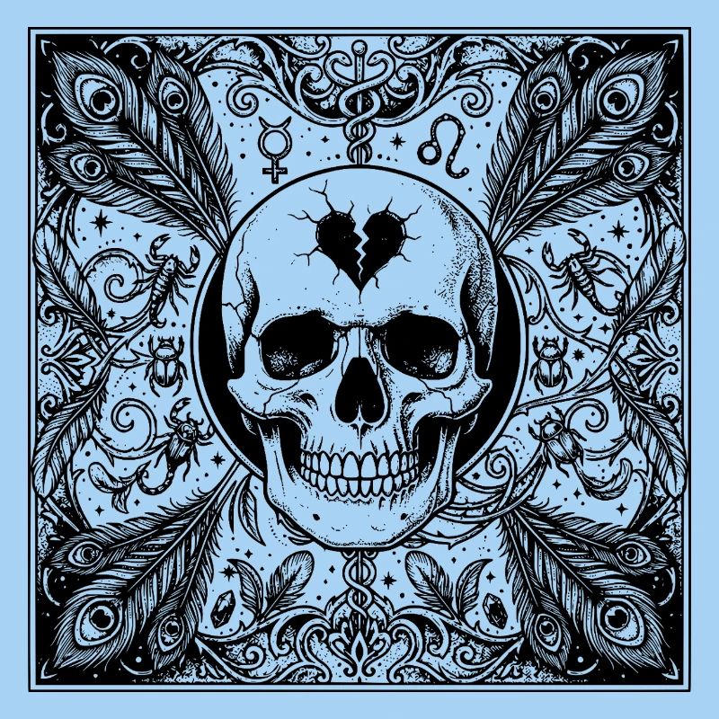 Design occulte gothique du crâne de Scorpion