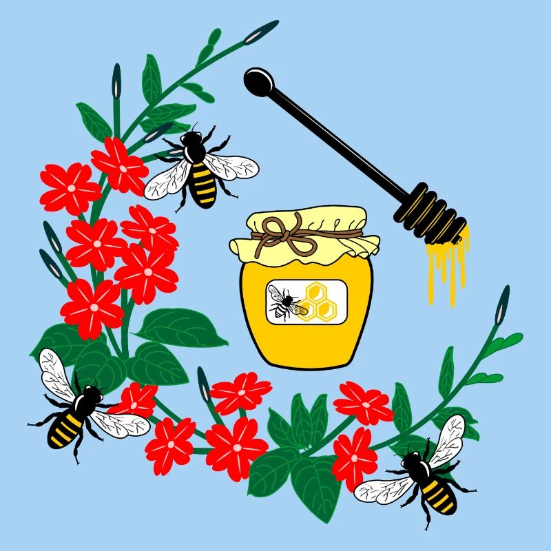 Blumenkranz mit Honig