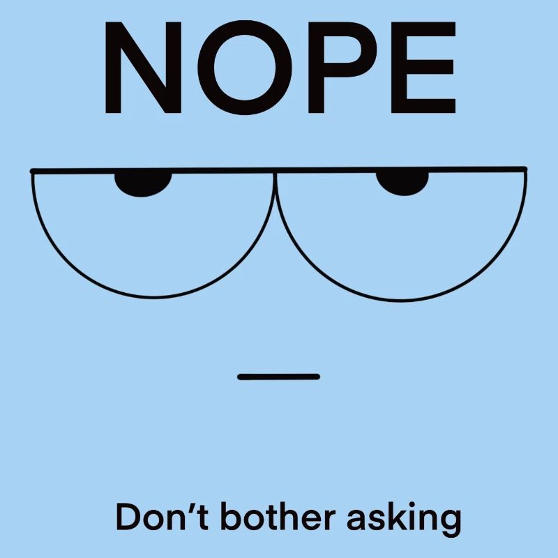 Nope Don't Bother Asking