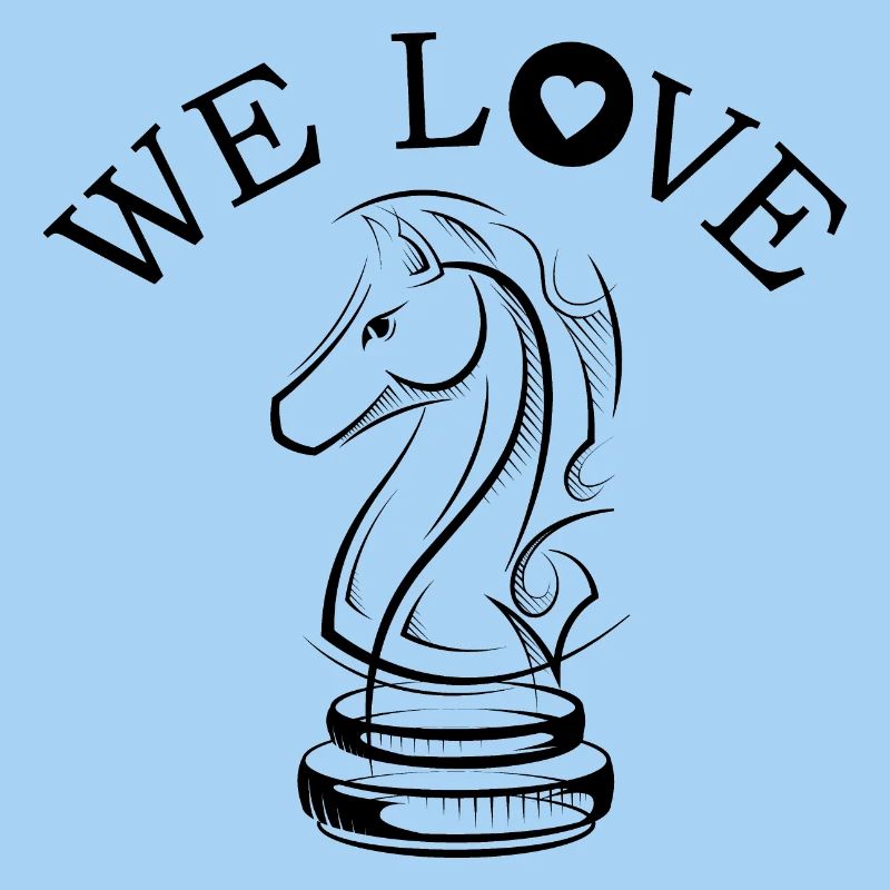 Illustration d’icône d’icône de cheval d’équipe d’amour d’échecs