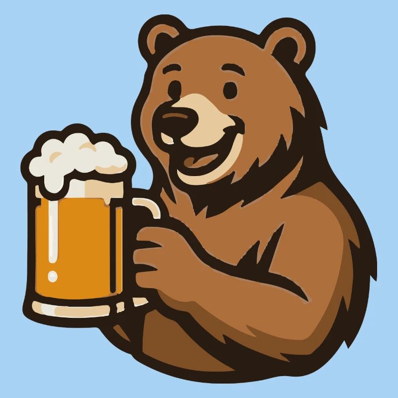 Bär mit Bierglas Illustration