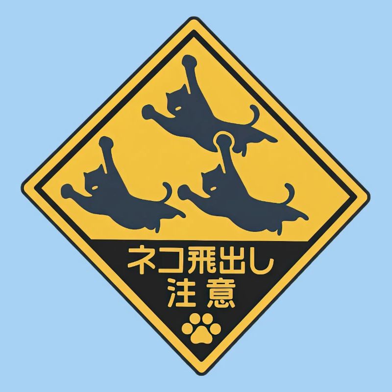 Humorous Flying Cat Panel