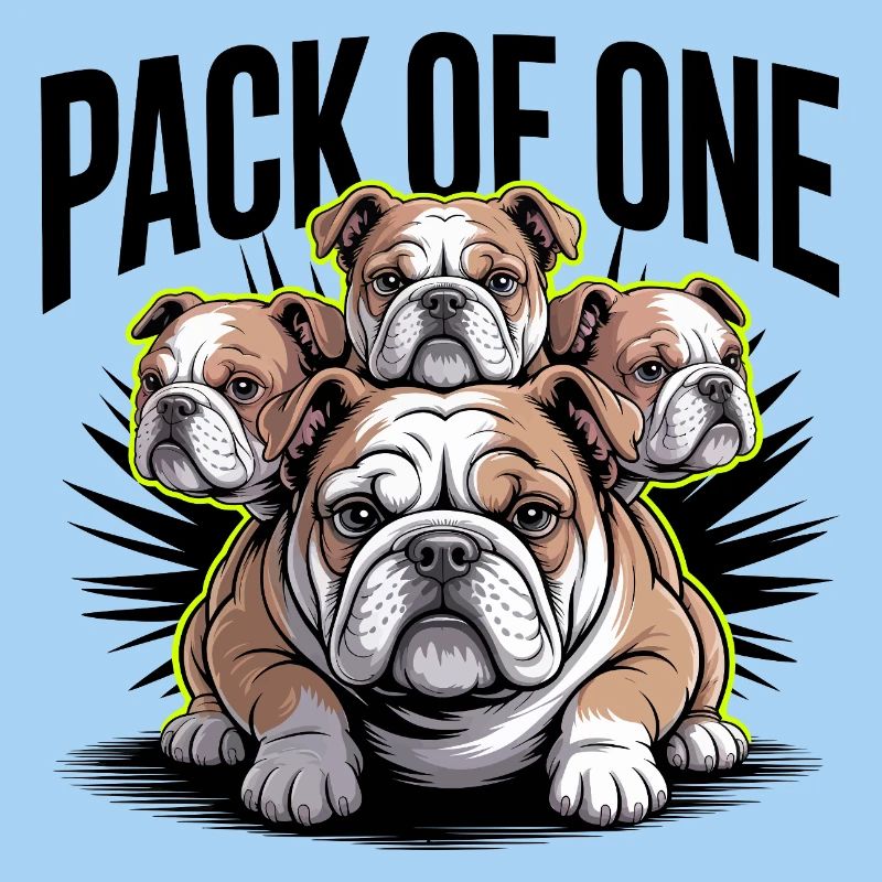 Packung mit einer Bulldogge