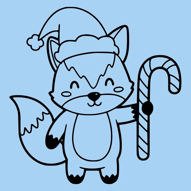 Renard de Noël avec illustration de canne d’orge