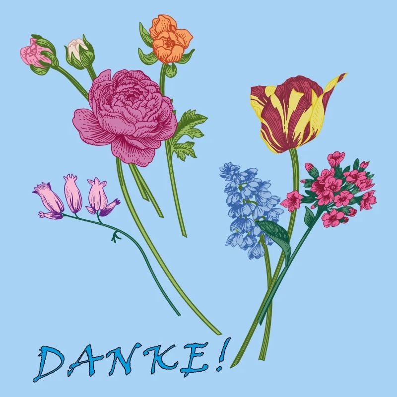 Danke mit einem Blumenstrauß 