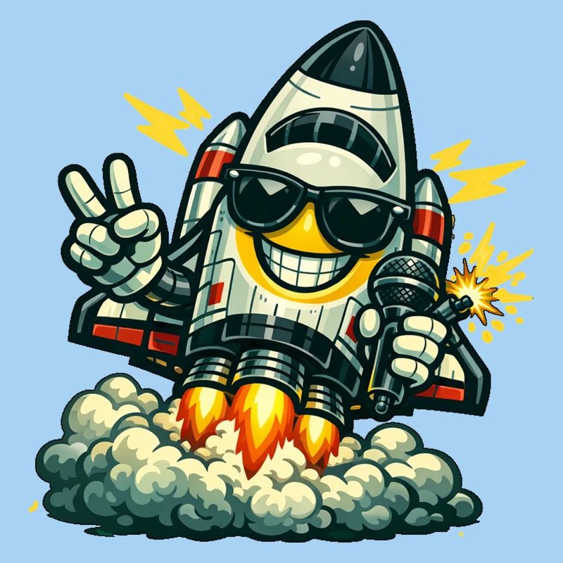 Space Rocket Duck mit Mikrofon