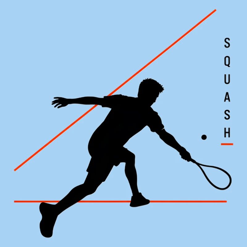 Squash silhouette with neon lines