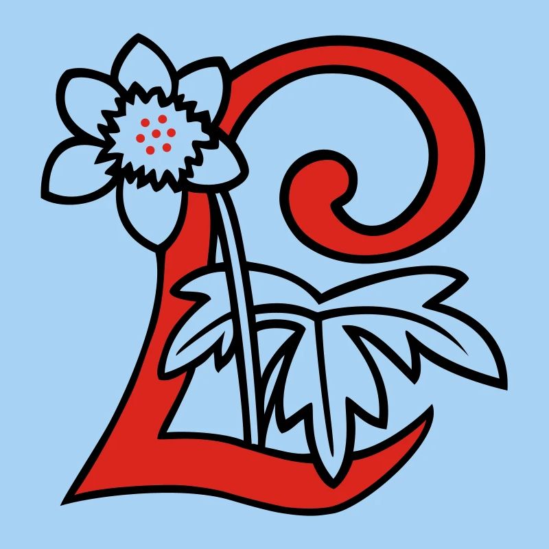 Buchstabe L Blüte Initiale