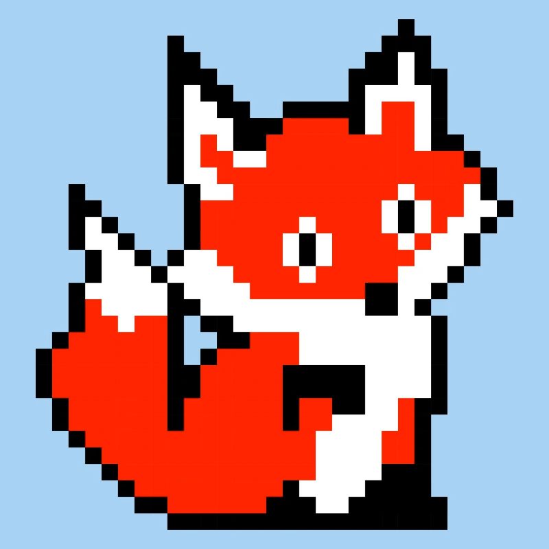Fuchs Fox Pfote Retro Pixel Design Shirt Geschenk