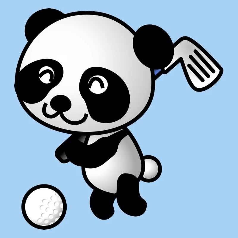 Golf Panda Golfbär Golfprofi