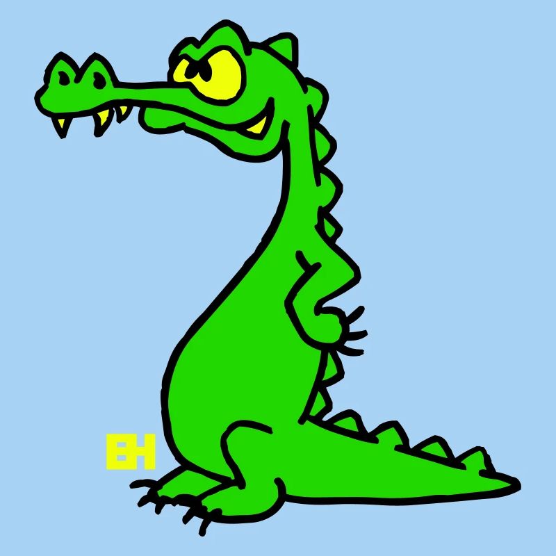 Smiling Crocodile, dreifarbiges Design