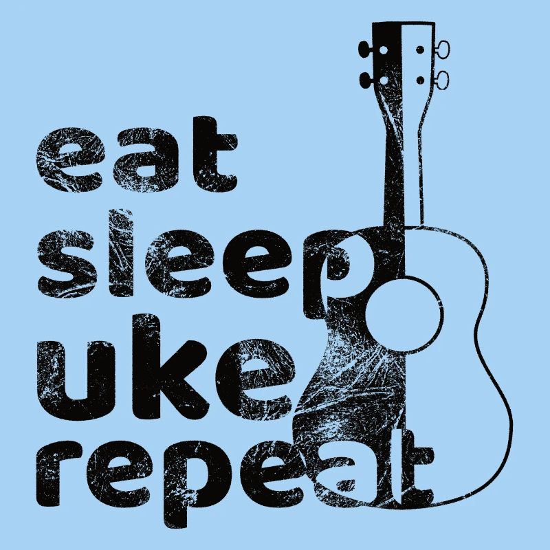 eat sleep uke repeat! schwarz