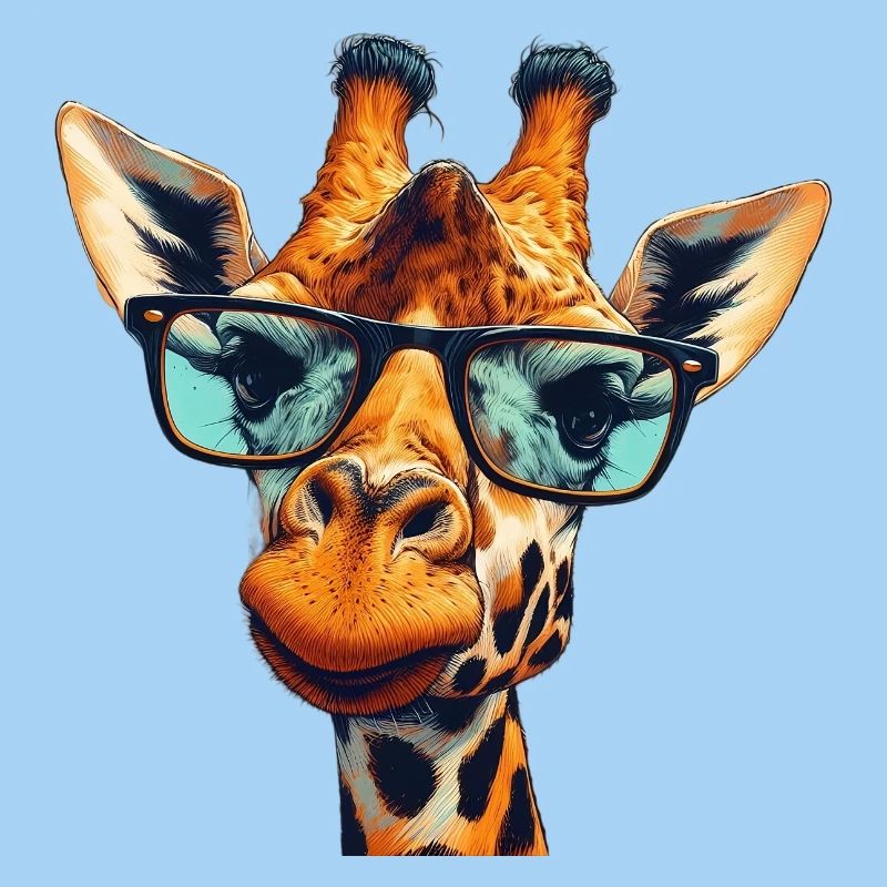Giraffe mit Brille