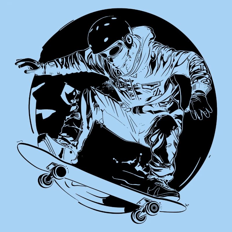 Skateboarder Comic Style
