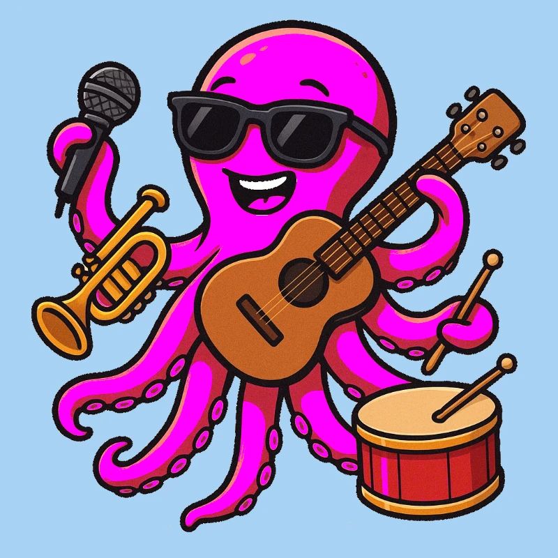 Pieuvre musicale colorée