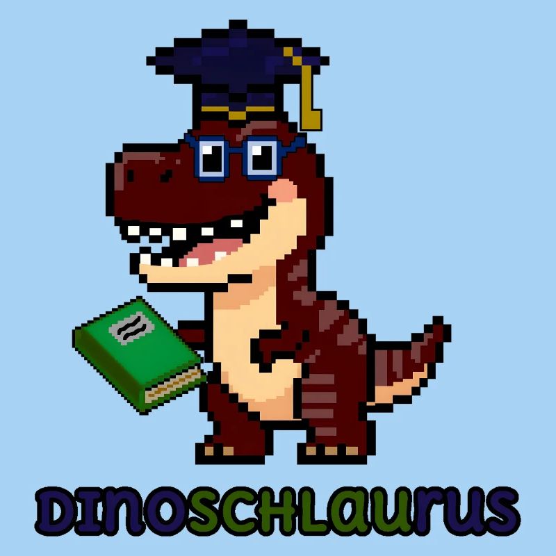 DinoSCHLAUrus - Pixel Art Dinosaurier mit Buch 🦖