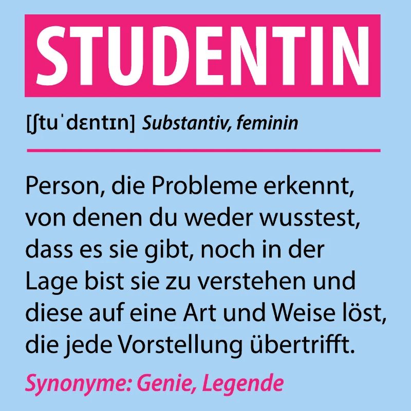 Studentin Lustige Definition Spruch Geschenk