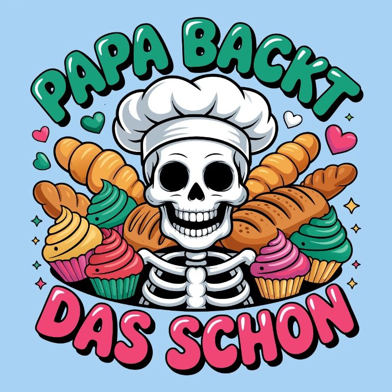 Papa Backt Das Schon Skelett Cupcakes
